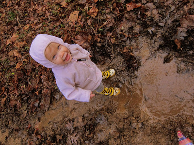 playing in a creek